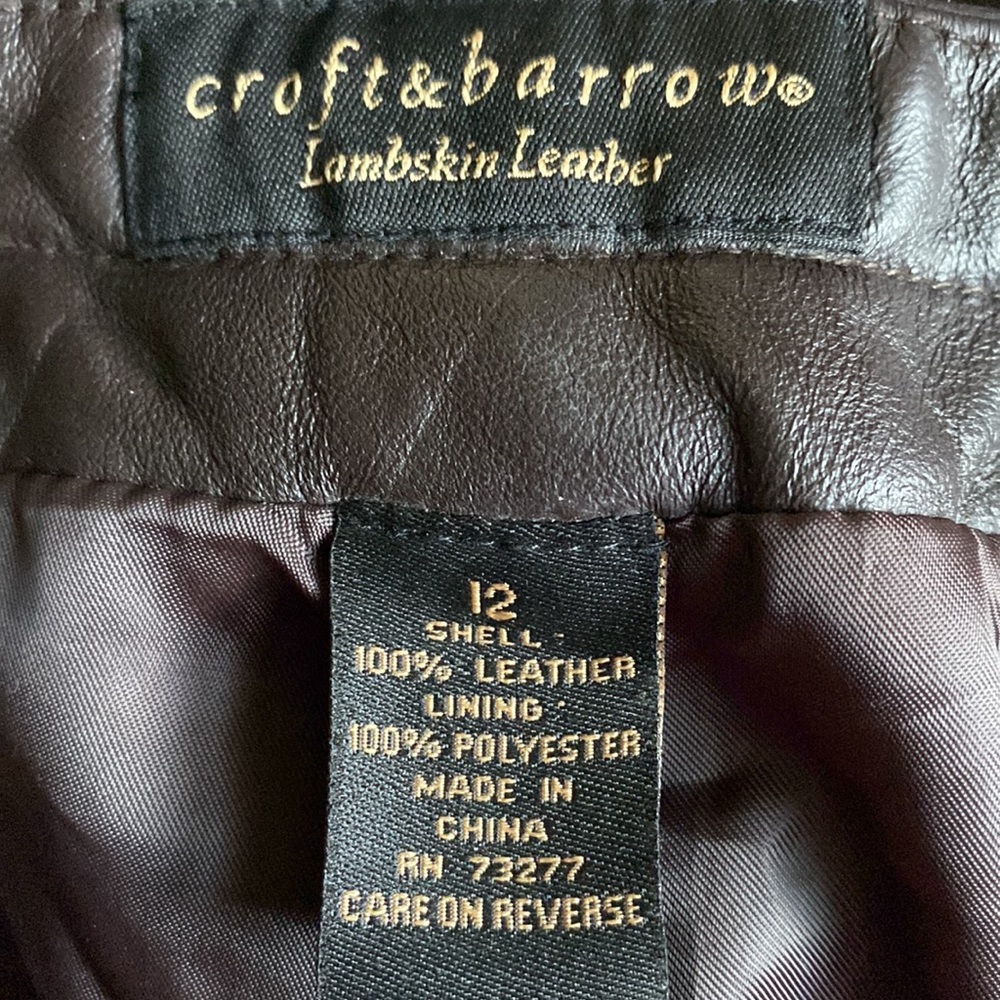 Croft &Barrow Lambskin Leather Blazer and Pants - Picture 6 of 11